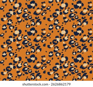 Seamless pattern with leopard spots. Wild animal skin print in different colors in flat style. Exotic ornament, fashionable elegant print. African pattern for wallpaper or fabric.