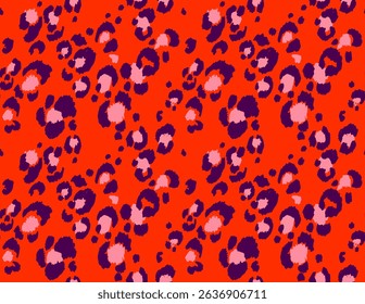 Seamless pattern with leopard spots. Wild animal skin print in different colors in flat style. Exotic ornament, fashionable elegant print. African pattern for wallpaper or fabric.