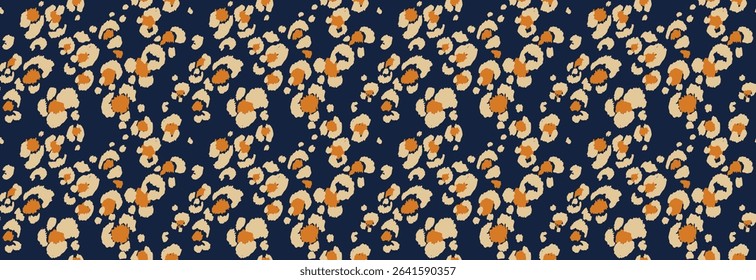Seamless pattern with leopard spots. Wild animal skin print in different colors in flat style. Exotic ornament, fashionable elegant print. African pattern for wallpaper or fabric.