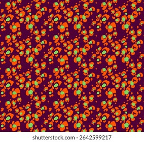 Seamless pattern with leopard spots. Wild animal skin print in different colors in flat style. Exotic ornament, fashionable elegant print. African pattern for wallpaper or fabric.