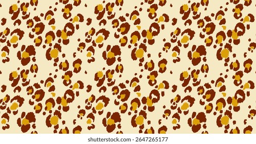 Padrão perfeito com manchas de leopardo. Impressão de pele de animal selvagem em cores diferentes em estilo plano. Ornamento exótico, impressão elegante na moda. Padrão africano para papel de parede ou tecido.