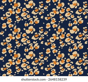 Seamless pattern with leopard spots. Wild animal skin print in different colors in flat style. Exotic ornament, fashionable elegant print. African pattern for wallpaper or fabric.