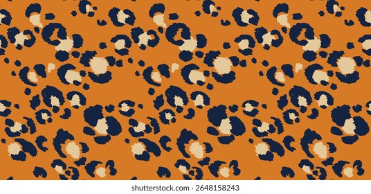 Padrão perfeito com manchas de leopardo. Impressão de pele de animal selvagem em cores diferentes em estilo plano. Ornamento exótico, impressão elegante na moda. Padrão africano para papel de parede ou tecido.
