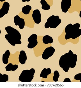 Seamless Pattern With Leopard Stains. Vector Illustration.