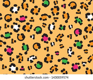 Seamless pattern leopard style yellow background. Leopard style pattern design, vector illustration background 