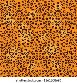 Seamless pattern with leopard texture. Vector illustration.