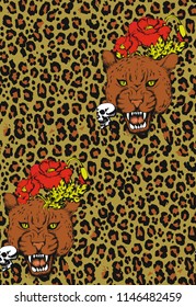 Seamless pattern of leopard. Vector illustration