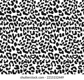 
Seamless pattern leopard vector print black and white texture animal background