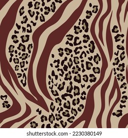 Seamless pattern leopard zebra vector animal print, modern design