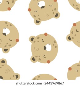 Seamless pattern with leopards. colorful vector for kids. hand drawing, flat style. baby design for fabric, print, textile, wrapper