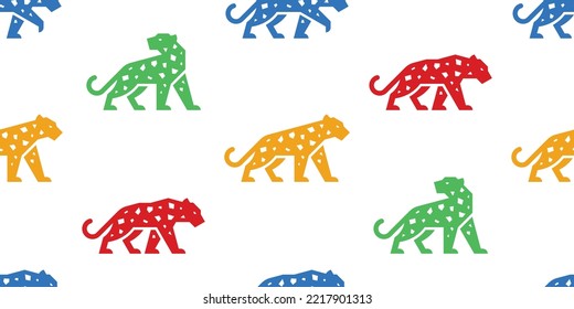Seamless pattern with Leopards. isolated on white background