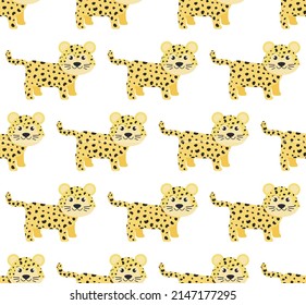 Seamless pattern in leopards. Vector illustration in a flat style. Eps 10