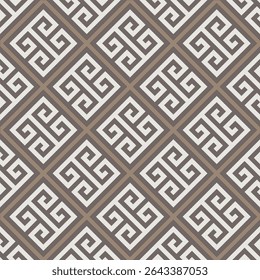 Seamless pattern of letter E in alternating light brown and dark brown colors