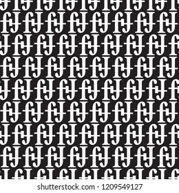 Seamless pattern with the letter "f". Monochrome.