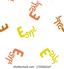 seamless pattern lettering Egypt on a white background
