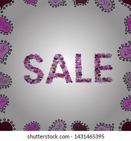 Seamless pattern. Lettering. Vector illustration. Weekend Sale Banner Template. Picture in white, neutral and black colors.