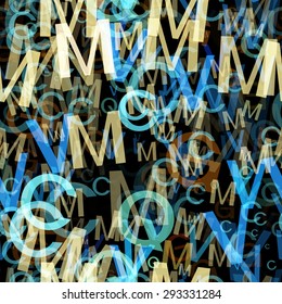 Seamless  pattern of letters conglomeration