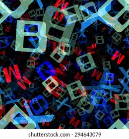 Seamless  pattern  of letters conglomeration
