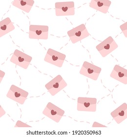 Seamless pattern letters with heart