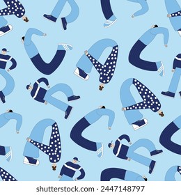 seamless pattern, letters, people shaped letters