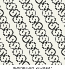 Seamless pattern with letters S. Repeating monochrome texture. Geometric hipster design.