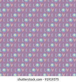 Seamless pattern from letters for the Valentine day