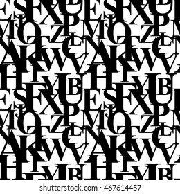 Seamless pattern with letters - vector illustration