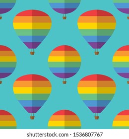Seamless pattern with LGBT air balloons
