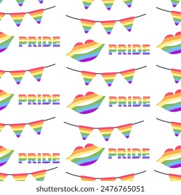 Seamless pattern of lgbt elements. Pride Month