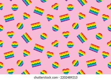 seamless pattern with LGBT flag symbols- vector illustration
