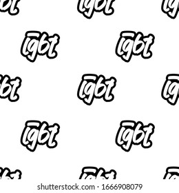 Seamless pattern with LGBT hand drawn lettering text. Vector illustration