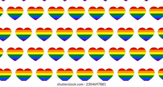 Seamless pattern with LGBT hearts. Vector illustration