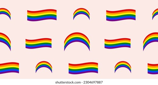 Patrón sin foco para los LGBT sobre fondo rosado, bandera arcoiris. Ilustración del vector