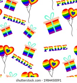 Nahtloses Muster für LGBT-Stolpermonat. Menschenrechte und Toleranz. Konzept des Gay Pride. Vektorgrafik