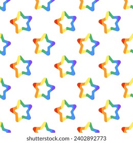 Seamless Pattern with LGBT Rainbow stars. LGBTQ. Symbol of the LGBT pride community. Vector illustration.