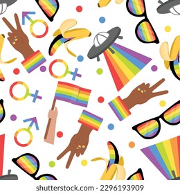 Seamless pattern of LGBTQ concept. Vector illustraiton.