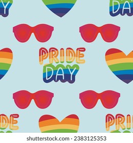 seamless pattern LGBTQ Pride Parade Set. Vector illustration of a gay pride parade. A group of people participating in the Pride parade. LGBT community
