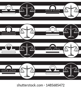 Seamless pattern with libra zodiac sign. Vector illustration for design, web, wrapping paper, fabric, wallpaper. eps 10