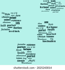 a seamless pattern of the life of affirming words in a light green style for prints on fabrics, clothing, packaging, bedding and also for decorating studio apartments