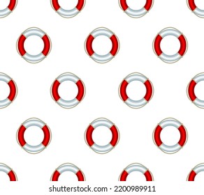 Seamless pattern of the life preservers