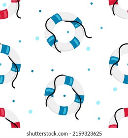 Seamless pattern with lifebuoys for printing on fabric paper design of products and packages