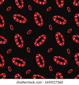 Seamless pattern with lifebuoys. Vector illustration.
