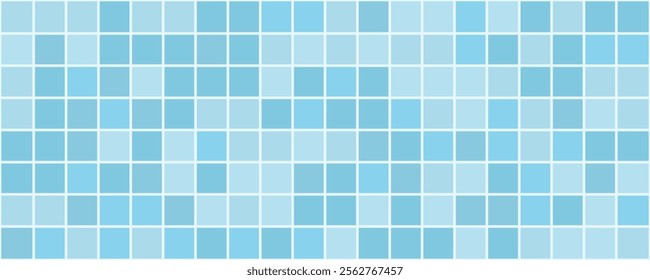 Seamless pattern with a light blue ceramic tile mosaic in swimming pool. 