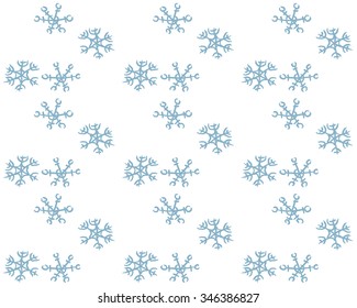 Seamless pattern. Light blue snowflakes on a white background - stock vector