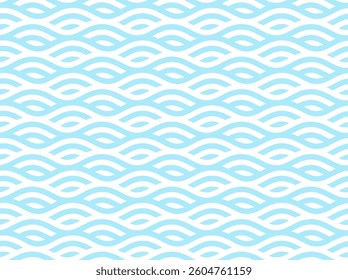 Seamless pattern with light blue waves