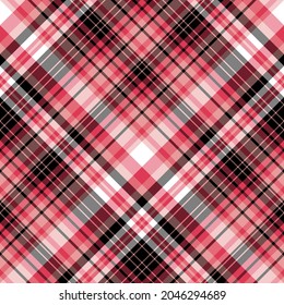 Patrón inmaculado en colores rosa claro, negro y blanco brillante para recubrimiento, tela, textiles, ropa, manteles y otras cosas. Imagen vectorial. 2