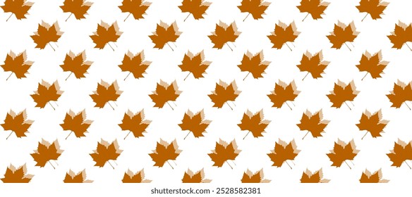 Seamless pattern with light brown autumn leaves