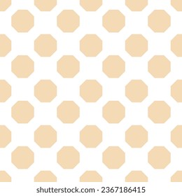 Seamless pattern of light brown octagon on a white background. pattern for card, cloth, fashion, wrapping paper, wallpaper.