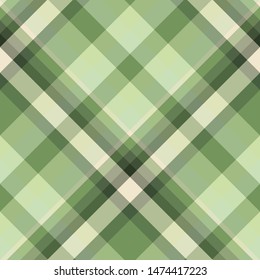 Seamless pattern in light and dark green and beige colors for plaid, fabric, textile, clothes, tablecloth and other things. Vector image. 2