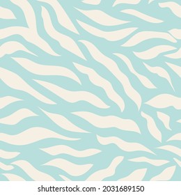 Seamless pattern with light gray stripes on a blue background like a tiger. Print for modern fabrics, throw pillows, wrapping paper. Vector.